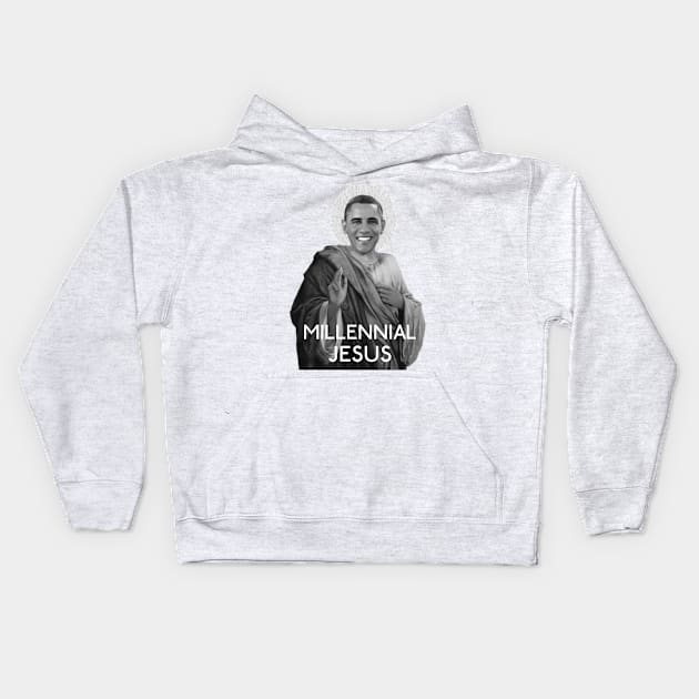 Barack Obama- Millennial Jesus Kids Hoodie by edgarcat